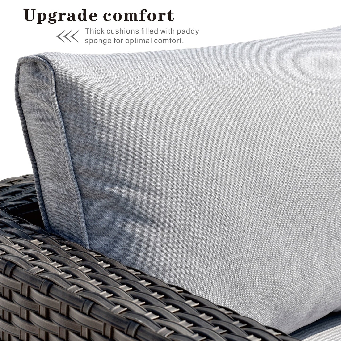 Set di divani componibili in vimini OVIOS Deep Seat da 5 pezzi