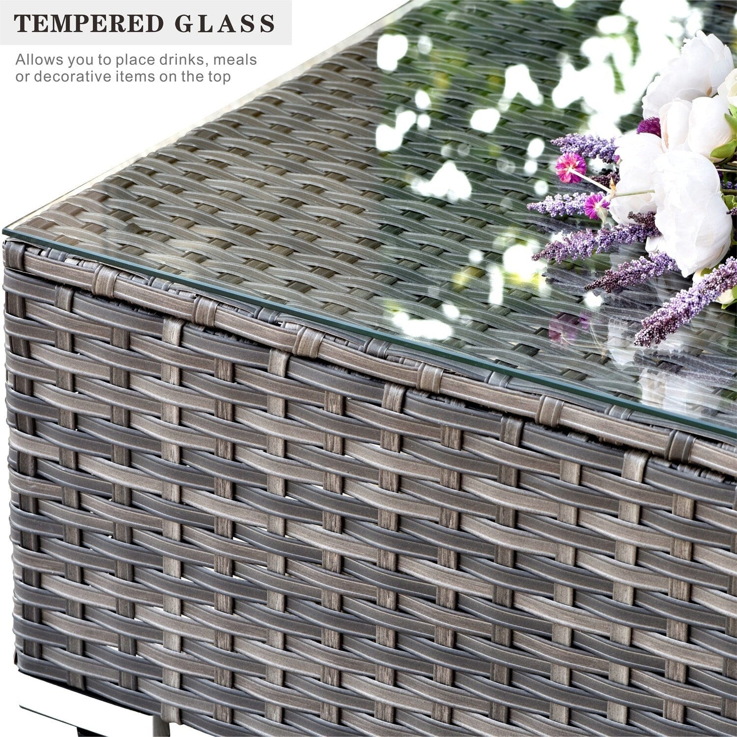 Set di divani componibili in vimini OVIOS Deep Seat da 5 pezzi