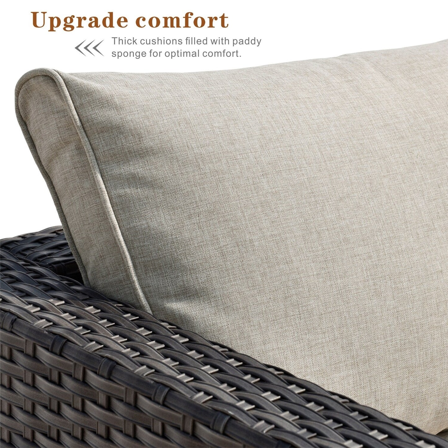 Set di divani componibili in vimini OVIOS Deep Seat da 5 pezzi