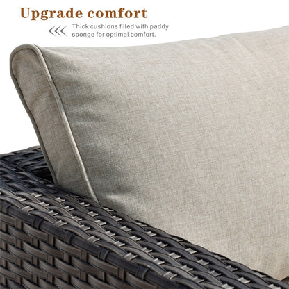 Set di divani componibili in vimini OVIOS Deep Seat da 5 pezzi