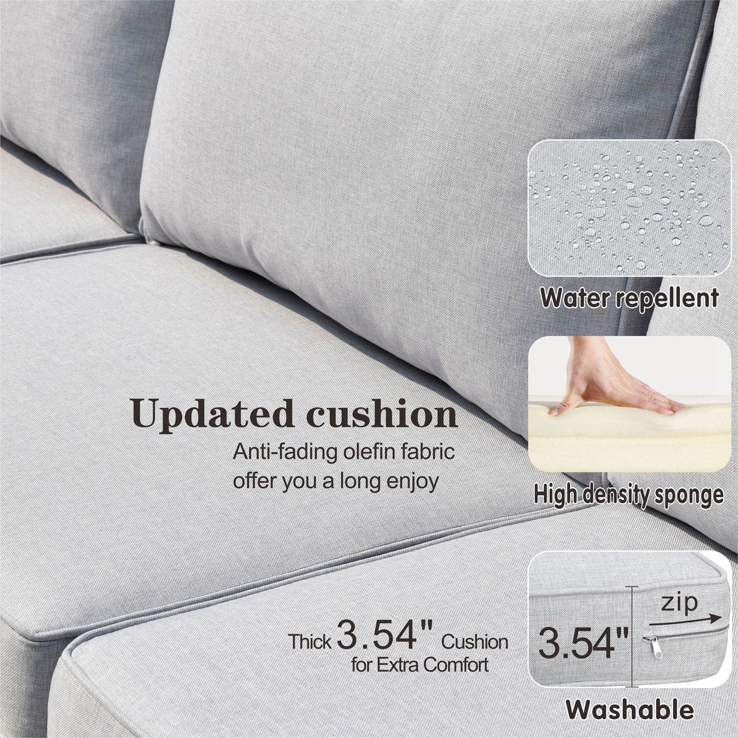 Set di divani componibili in vimini OVIOS Deep Seat da 5 pezzi