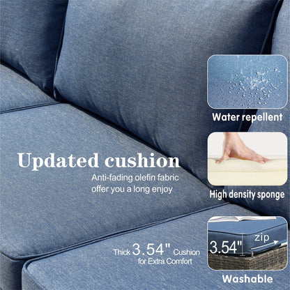 Set di divani componibili in vimini OVIOS Deep Seat da 5 pezzi