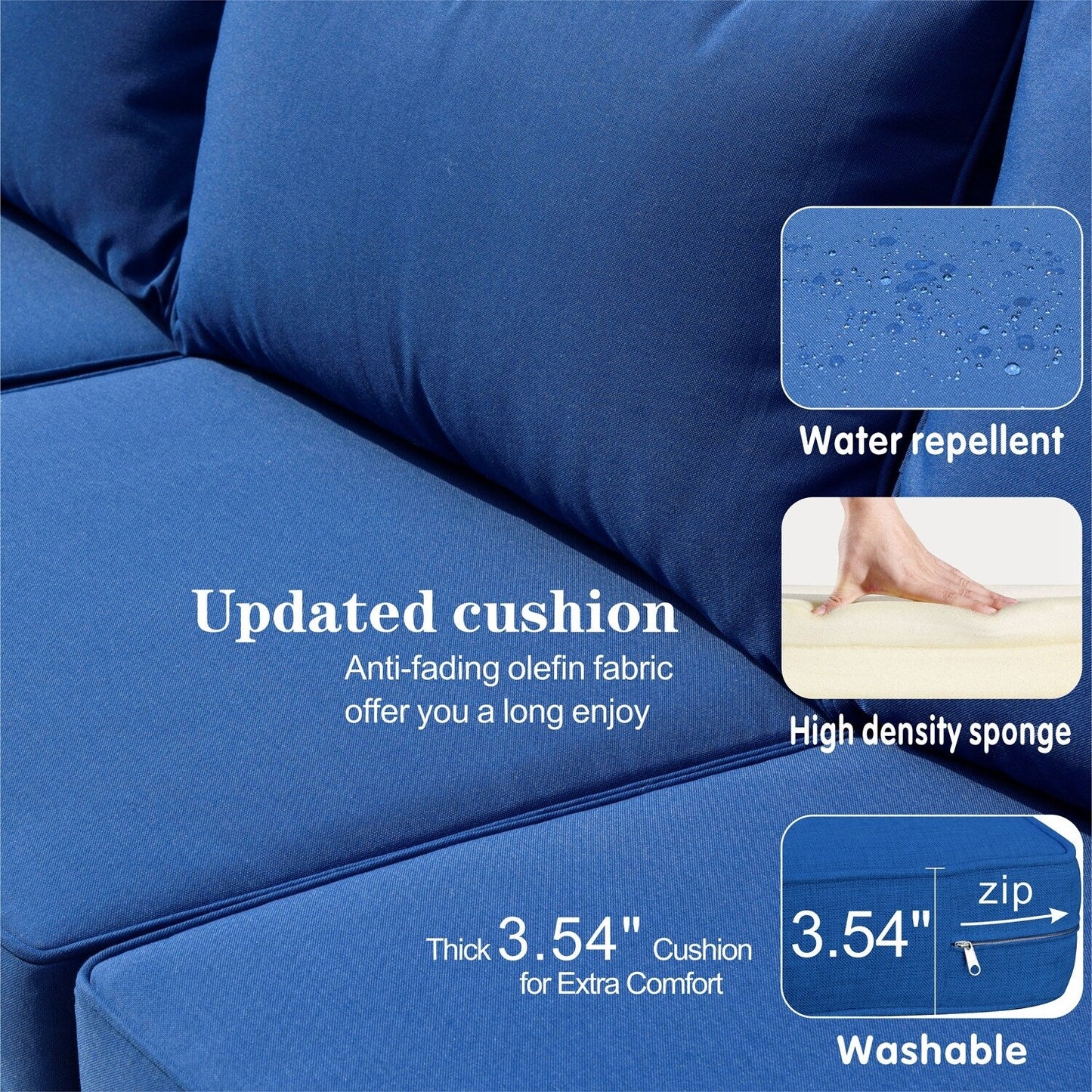 Set di divani componibili in vimini OVIOS Deep Seat da 5 pezzi