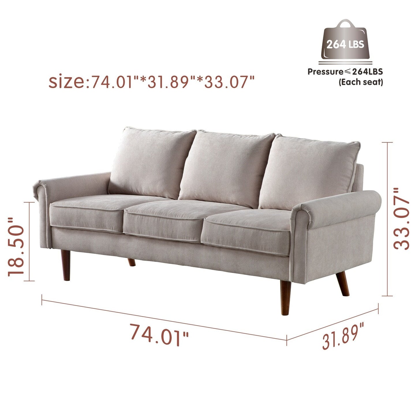 Divano imbottito OVIOS di metà secolo