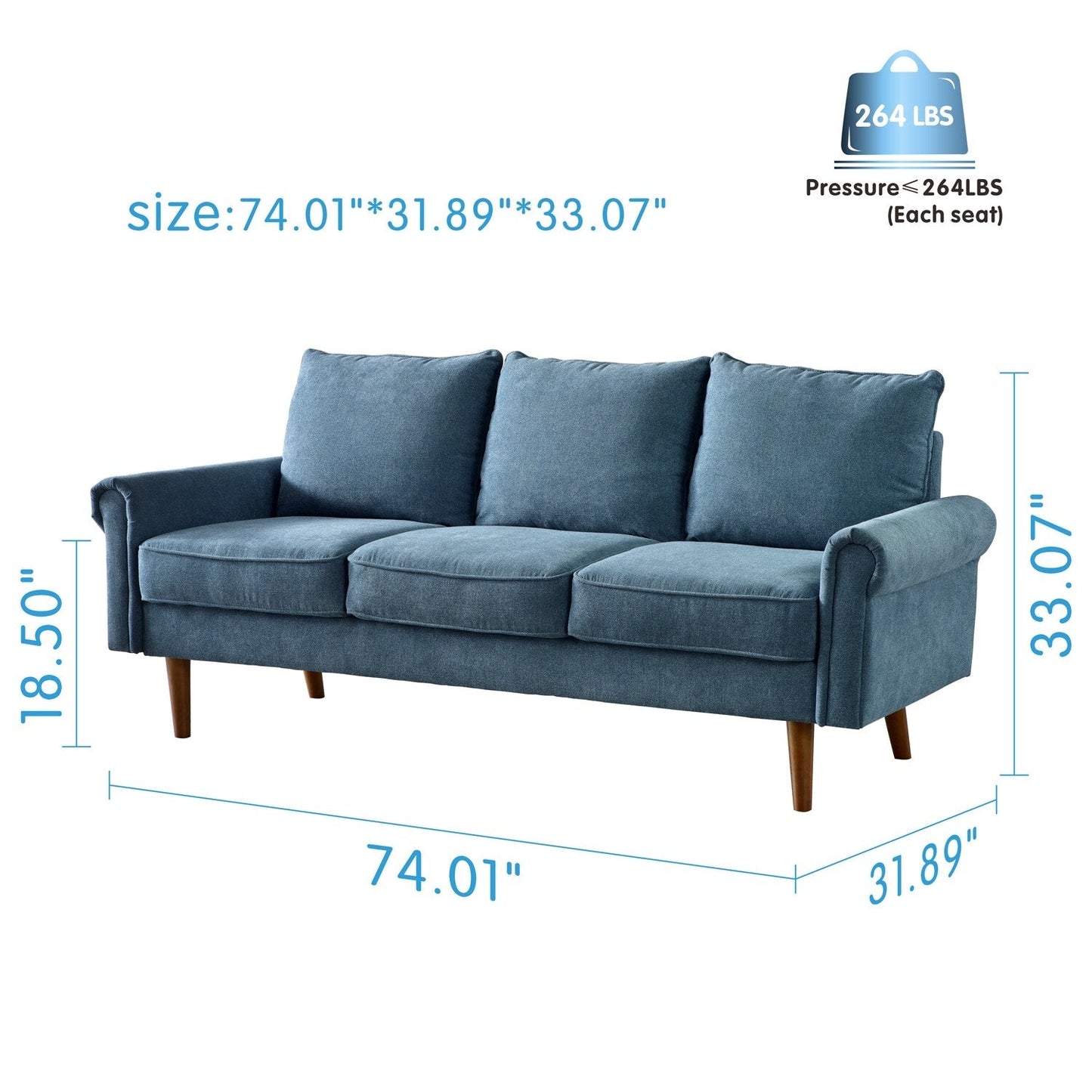 Divano imbottito OVIOS di metà secolo