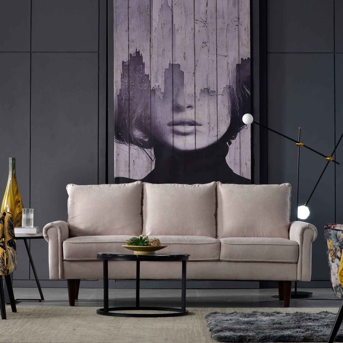 Divano imbottito OVIOS di metà secolo