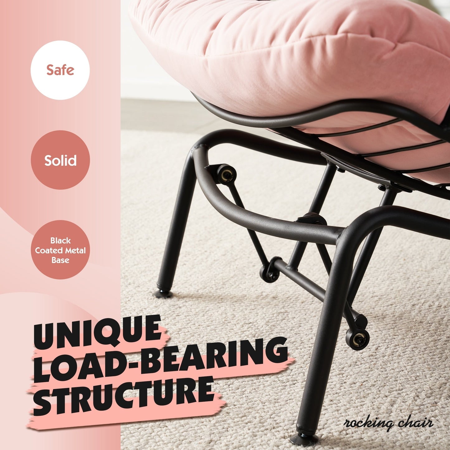 Poltrona a dondolo reclinabile OVIOS per soggiorno con poggiapiedi