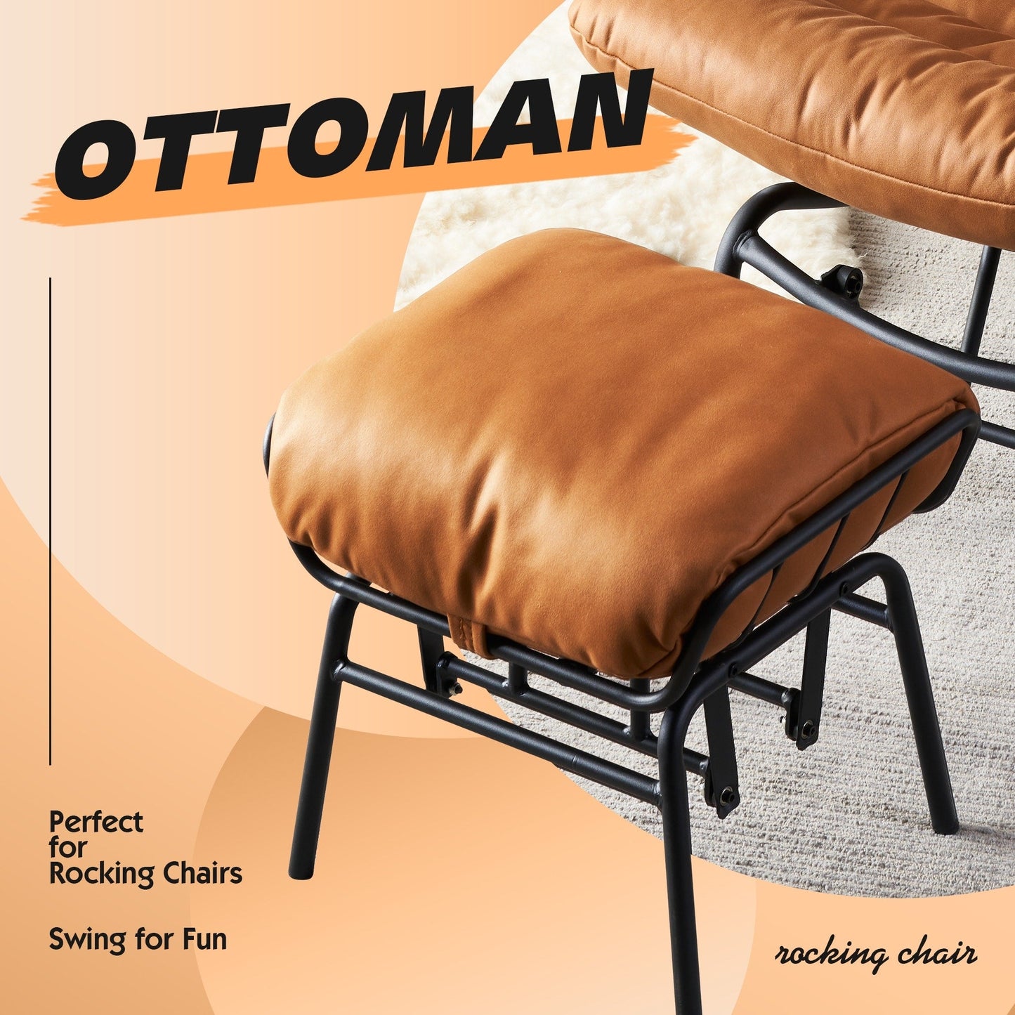 Poltrona a dondolo reclinabile OVIOS per soggiorno con poggiapiedi