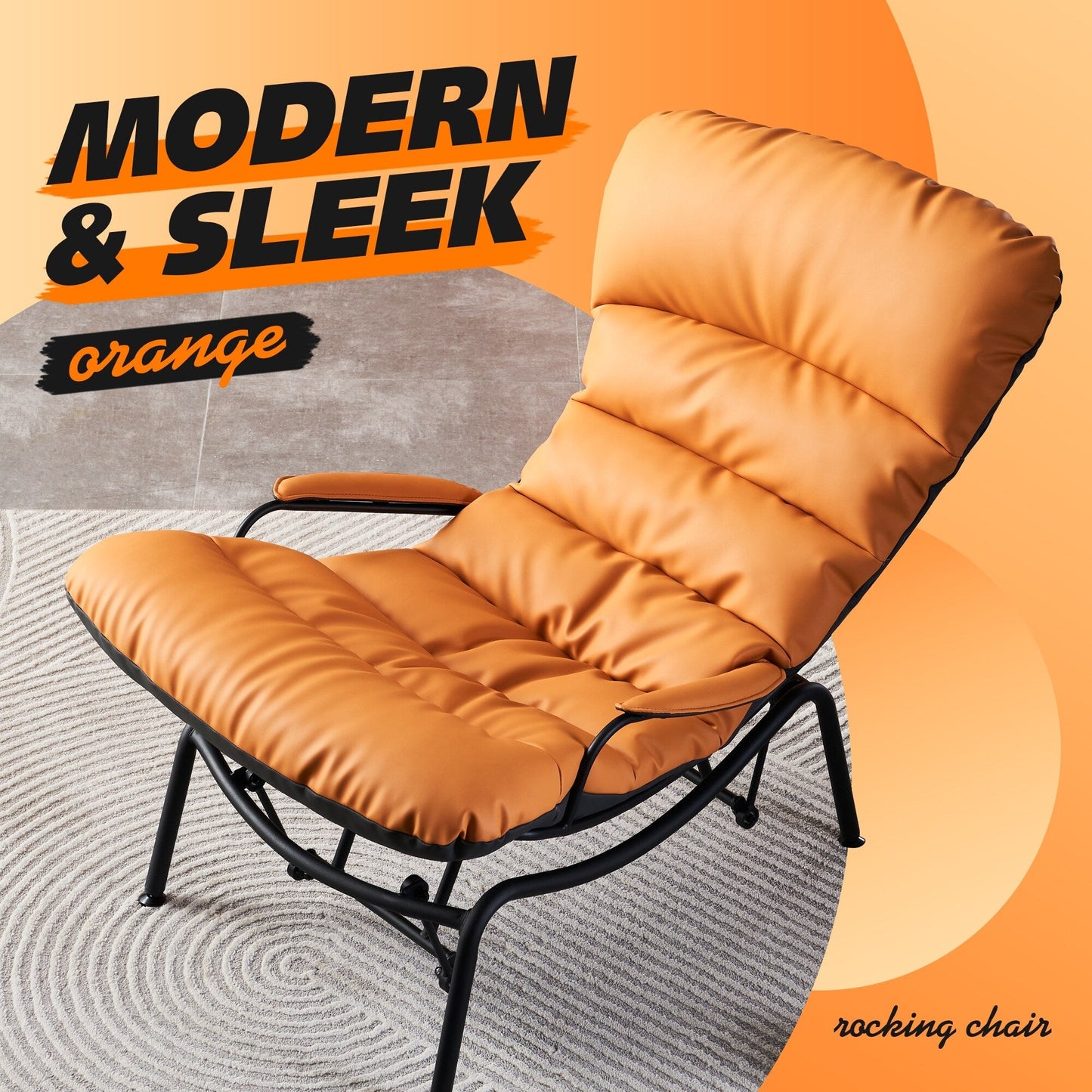 Poltrona a dondolo reclinabile OVIOS per soggiorno con poggiapiedi