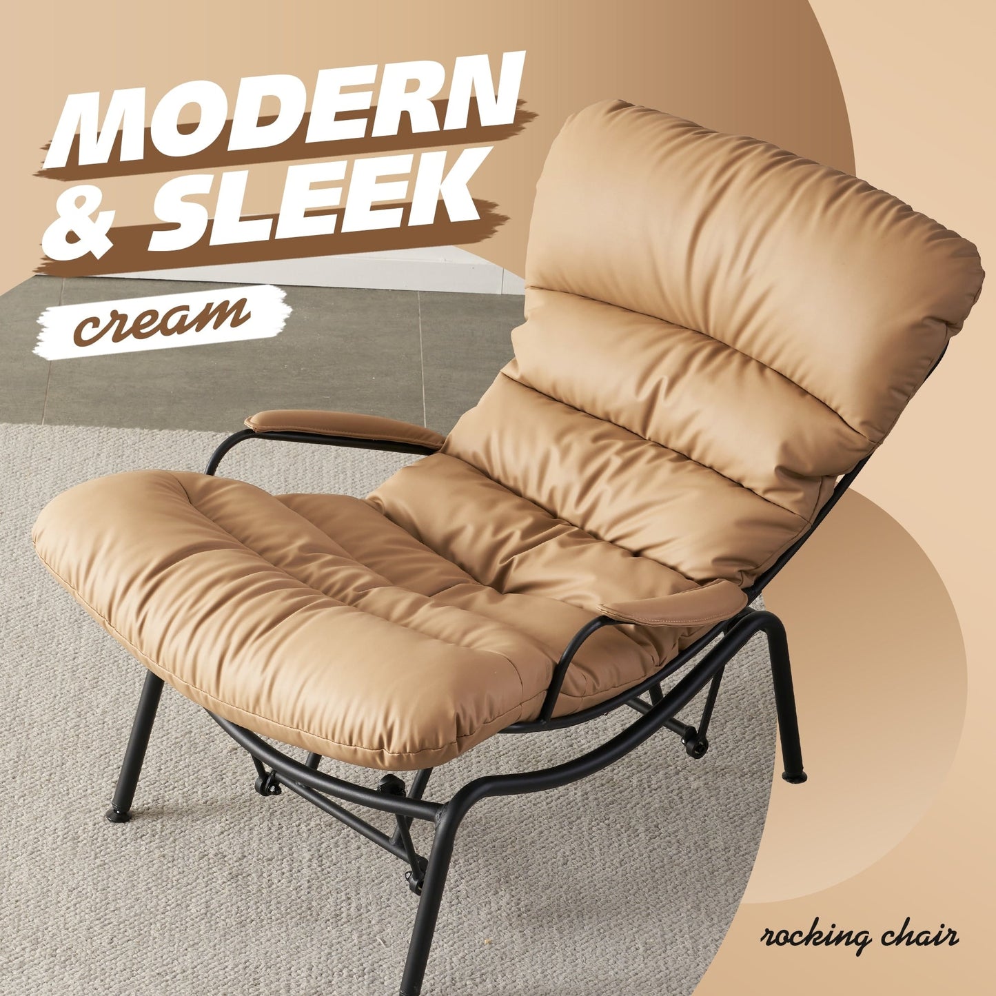 Poltrona a dondolo reclinabile OVIOS per soggiorno con poggiapiedi