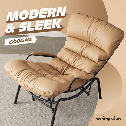 Poltrona a dondolo reclinabile OVIOS per soggiorno con poggiapiedi