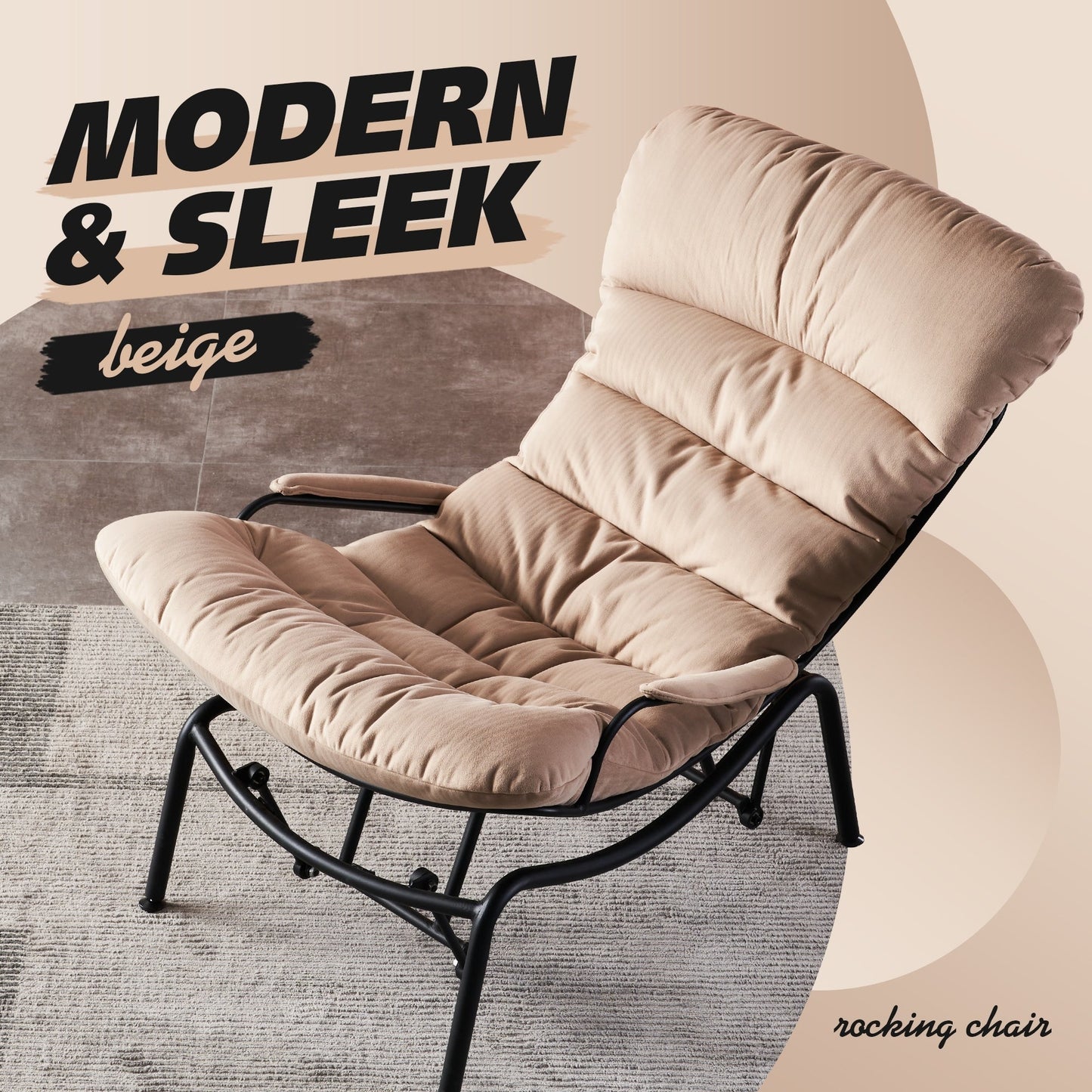 Poltrona a dondolo reclinabile OVIOS per soggiorno con poggiapiedi