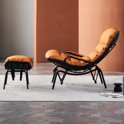 Poltrona a dondolo reclinabile OVIOS per soggiorno con poggiapiedi