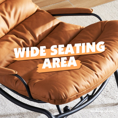 Poltrona a dondolo reclinabile OVIOS per soggiorno con poggiapiedi