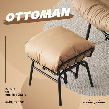 Poltrona a dondolo reclinabile OVIOS per soggiorno con poggiapiedi