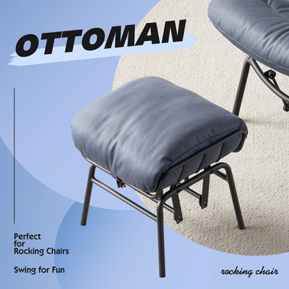 Poltrona a dondolo reclinabile OVIOS per soggiorno con poggiapiedi