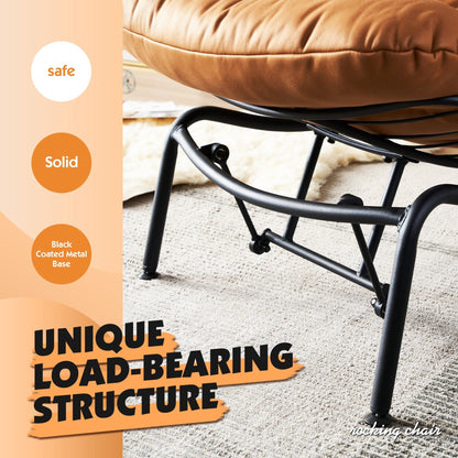 Poltrona a dondolo reclinabile OVIOS per soggiorno con poggiapiedi