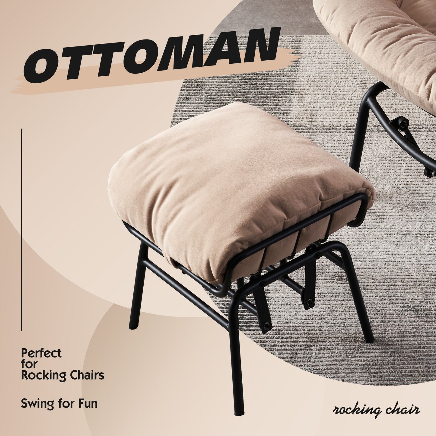 Poltrona a dondolo reclinabile OVIOS per soggiorno con poggiapiedi