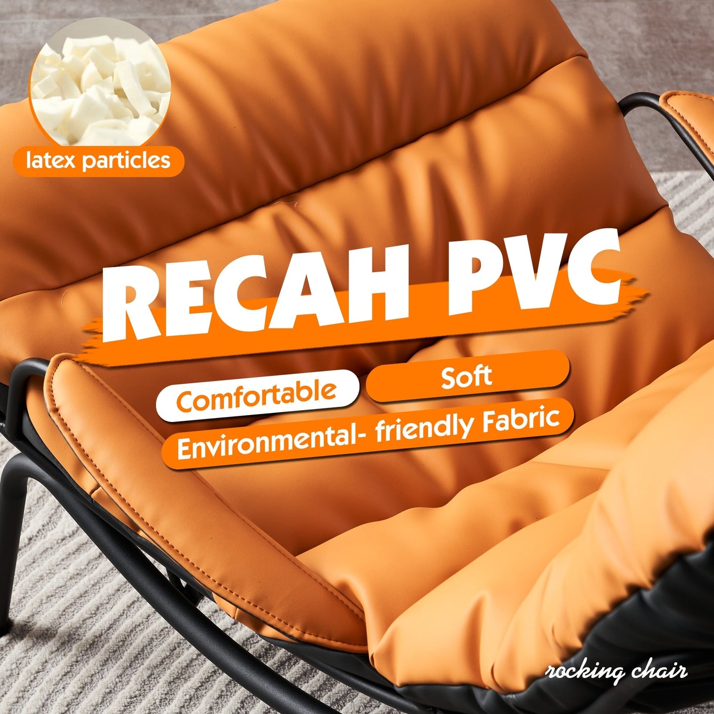 Poltrona a dondolo reclinabile OVIOS per soggiorno con poggiapiedi