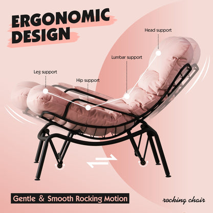 Poltrona a dondolo reclinabile OVIOS per soggiorno con poggiapiedi