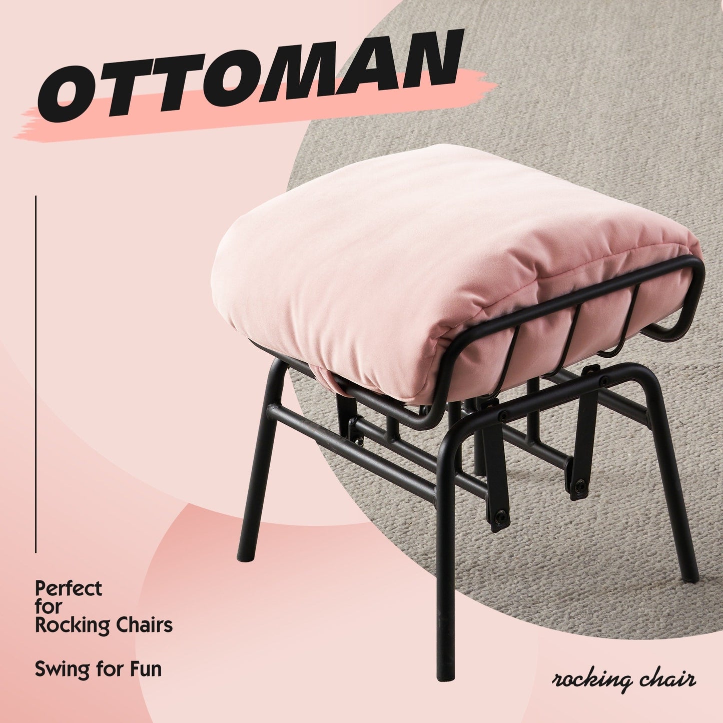 Poltrona a dondolo reclinabile OVIOS per soggiorno con poggiapiedi