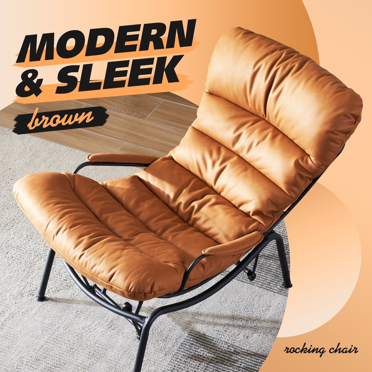 Poltrona a dondolo reclinabile OVIOS per soggiorno con poggiapiedi