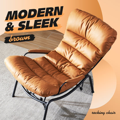 Poltrona a dondolo reclinabile OVIOS per soggiorno con poggiapiedi