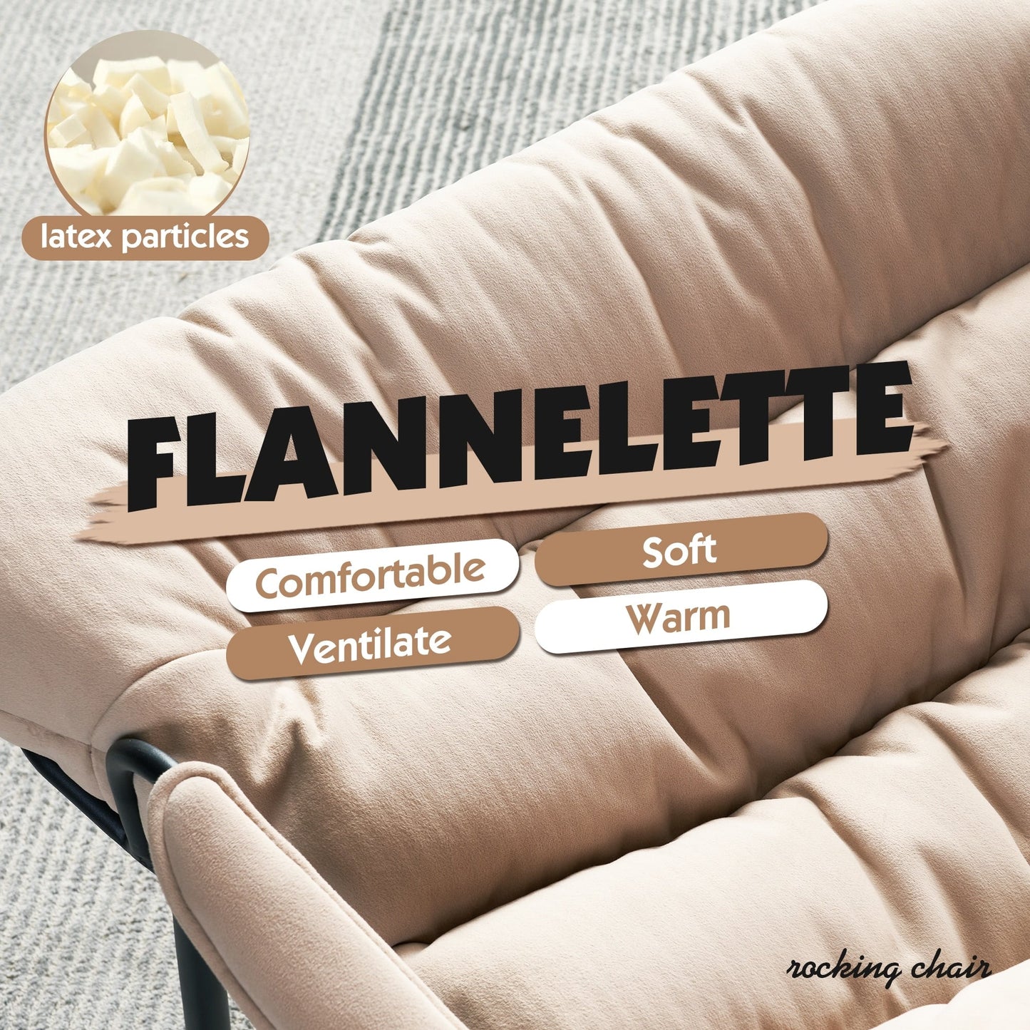 Poltrona a dondolo reclinabile OVIOS per soggiorno con poggiapiedi