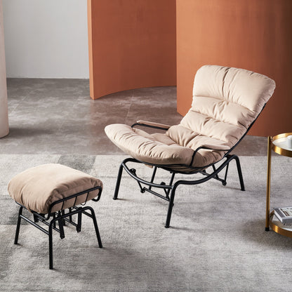 Poltrona a dondolo reclinabile OVIOS per soggiorno con poggiapiedi