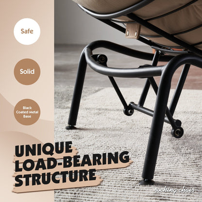 Poltrona a dondolo reclinabile OVIOS per soggiorno con poggiapiedi