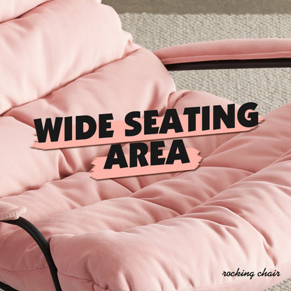 Poltrona a dondolo reclinabile OVIOS per soggiorno con poggiapiedi