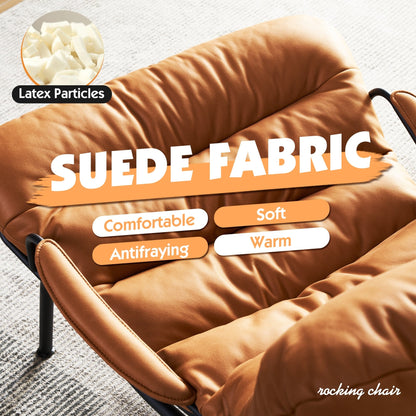 Poltrona a dondolo reclinabile OVIOS per soggiorno con poggiapiedi