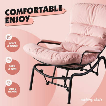 Poltrona a dondolo reclinabile OVIOS per soggiorno con poggiapiedi