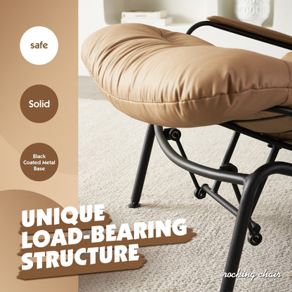 Poltrona a dondolo reclinabile OVIOS per soggiorno con poggiapiedi