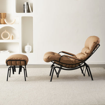 Poltrona a dondolo reclinabile OVIOS per soggiorno con poggiapiedi