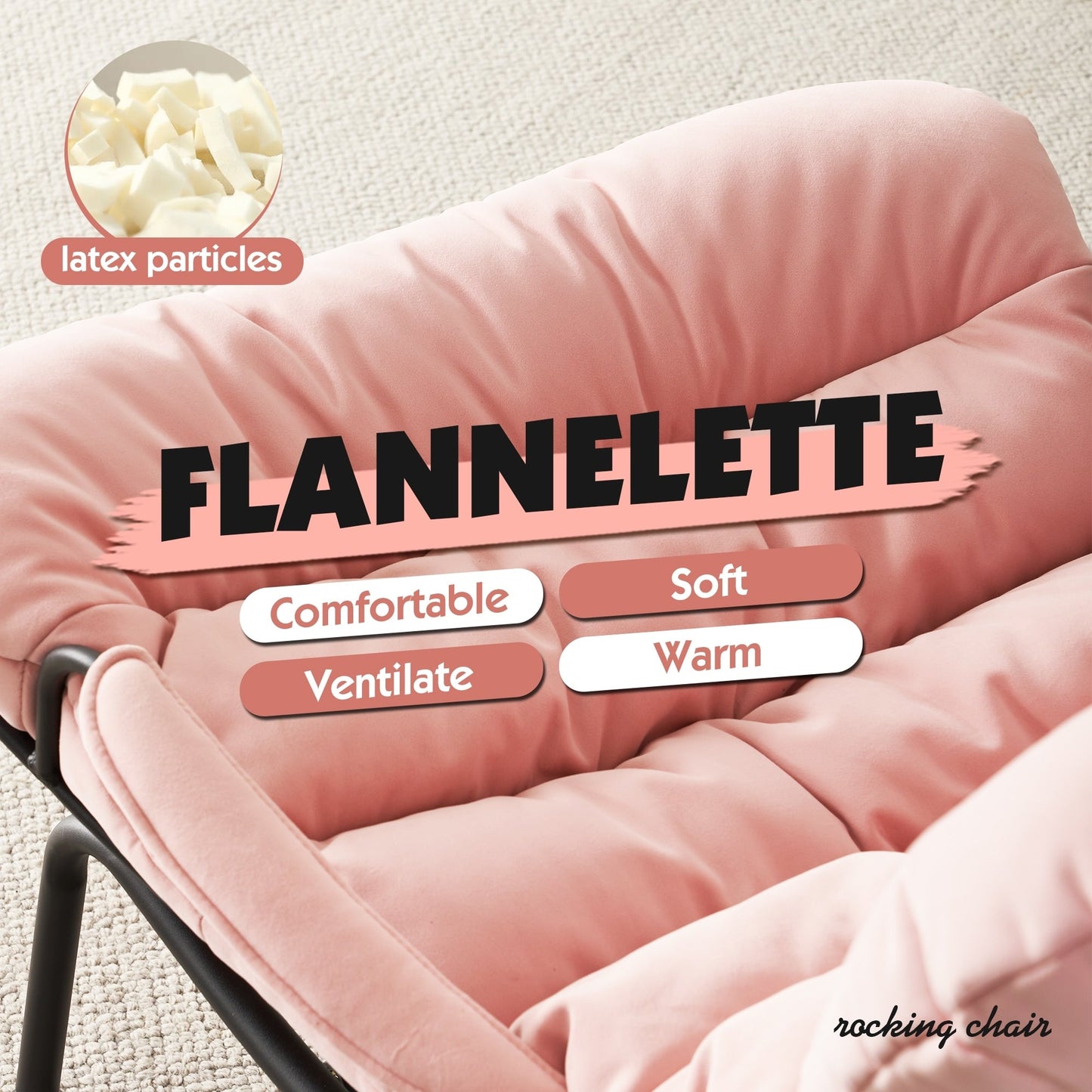 Poltrona a dondolo reclinabile OVIOS per soggiorno con poggiapiedi