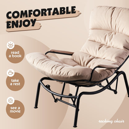 Poltrona a dondolo reclinabile OVIOS per soggiorno con poggiapiedi