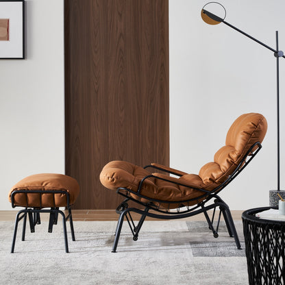 Poltrona a dondolo reclinabile OVIOS per soggiorno con poggiapiedi