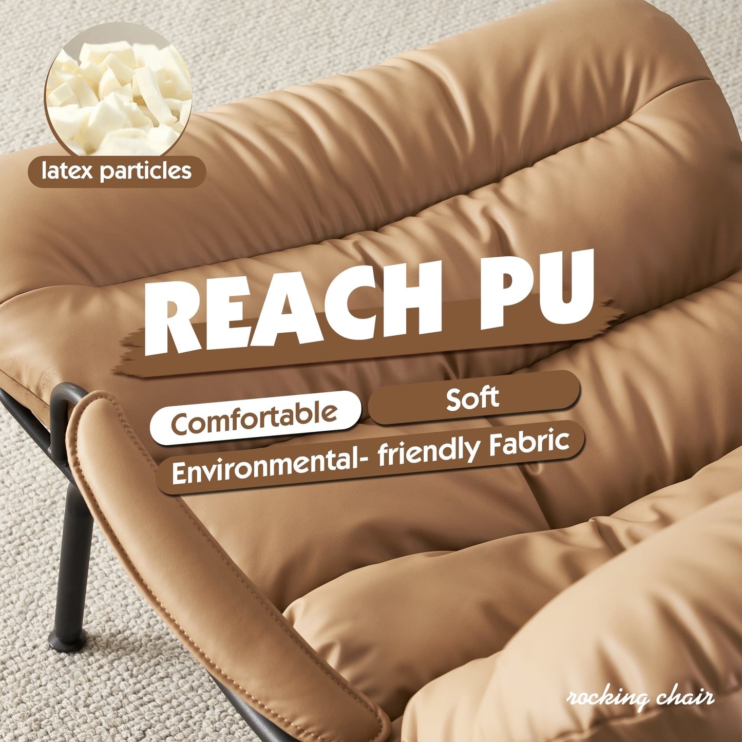 Poltrona a dondolo reclinabile OVIOS per soggiorno con poggiapiedi