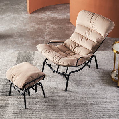 Poltrona a dondolo reclinabile OVIOS per soggiorno con poggiapiedi