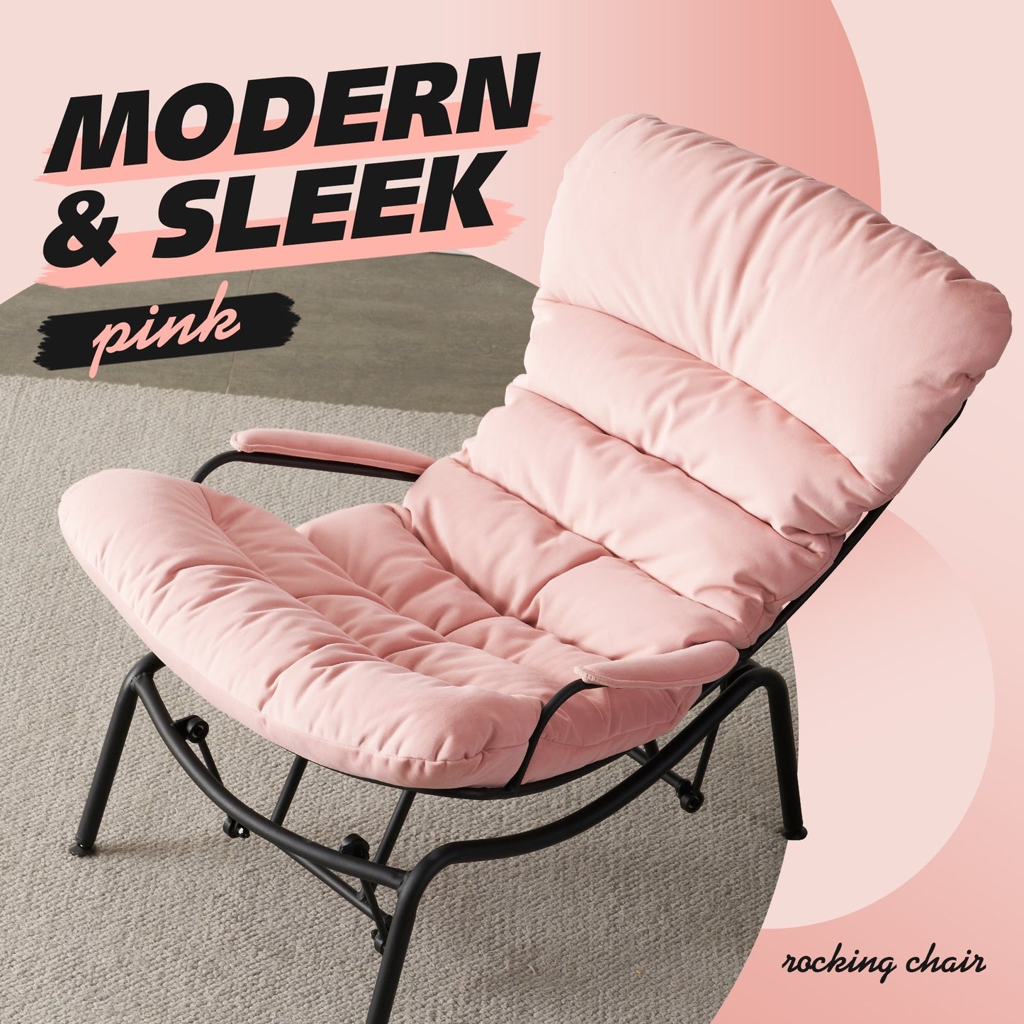 Poltrona a dondolo reclinabile OVIOS per soggiorno con poggiapiedi