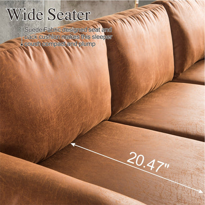 Divano chaise longue reversibile OVIOS con cuscini soffici e gambe in metallo