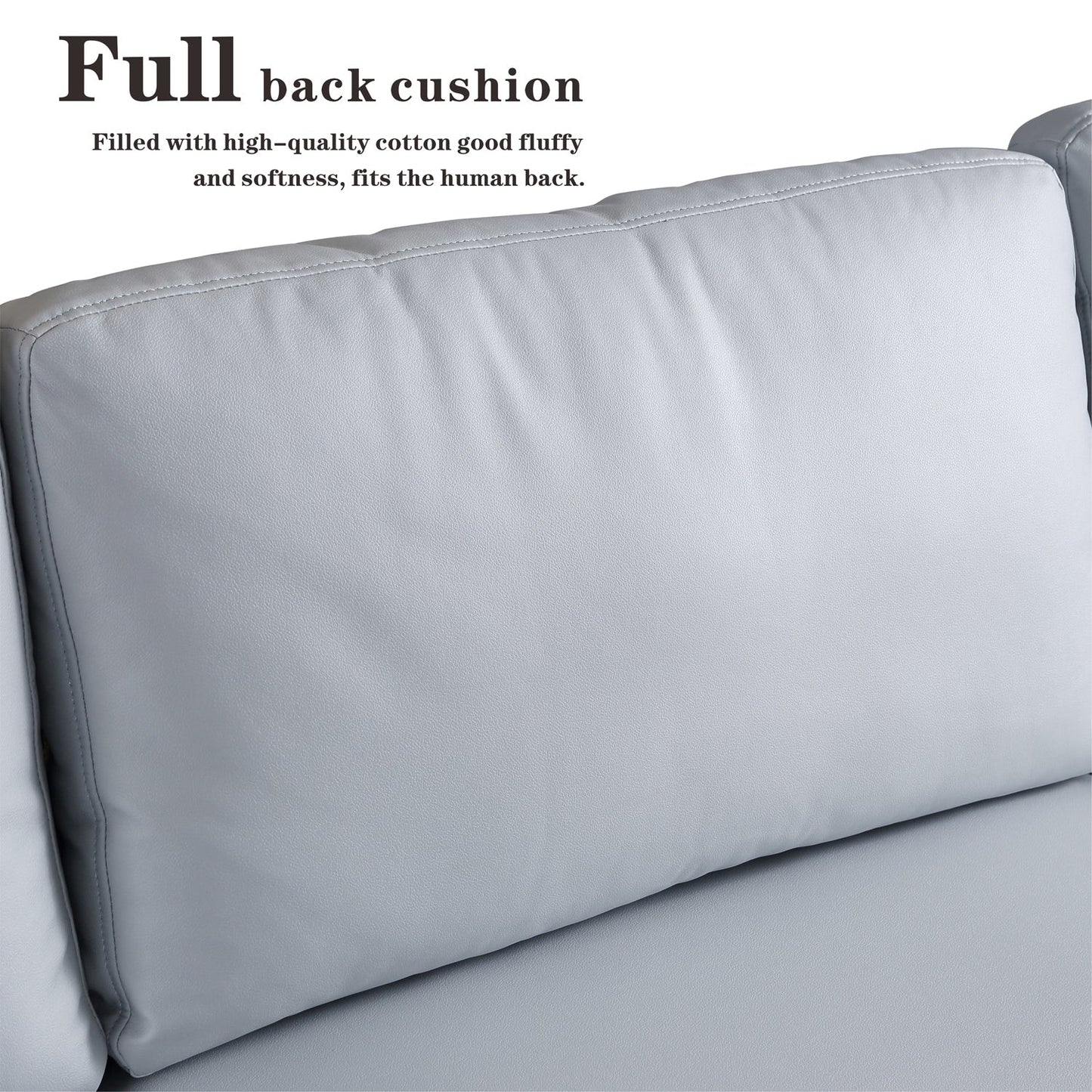 Divano chaise longue reversibile OVIOS con cuscini soffici e gambe in metallo