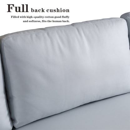 Divano chaise longue reversibile OVIOS con cuscini soffici e gambe in metallo