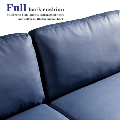 Divano chaise longue reversibile OVIOS con cuscini soffici e gambe in metallo