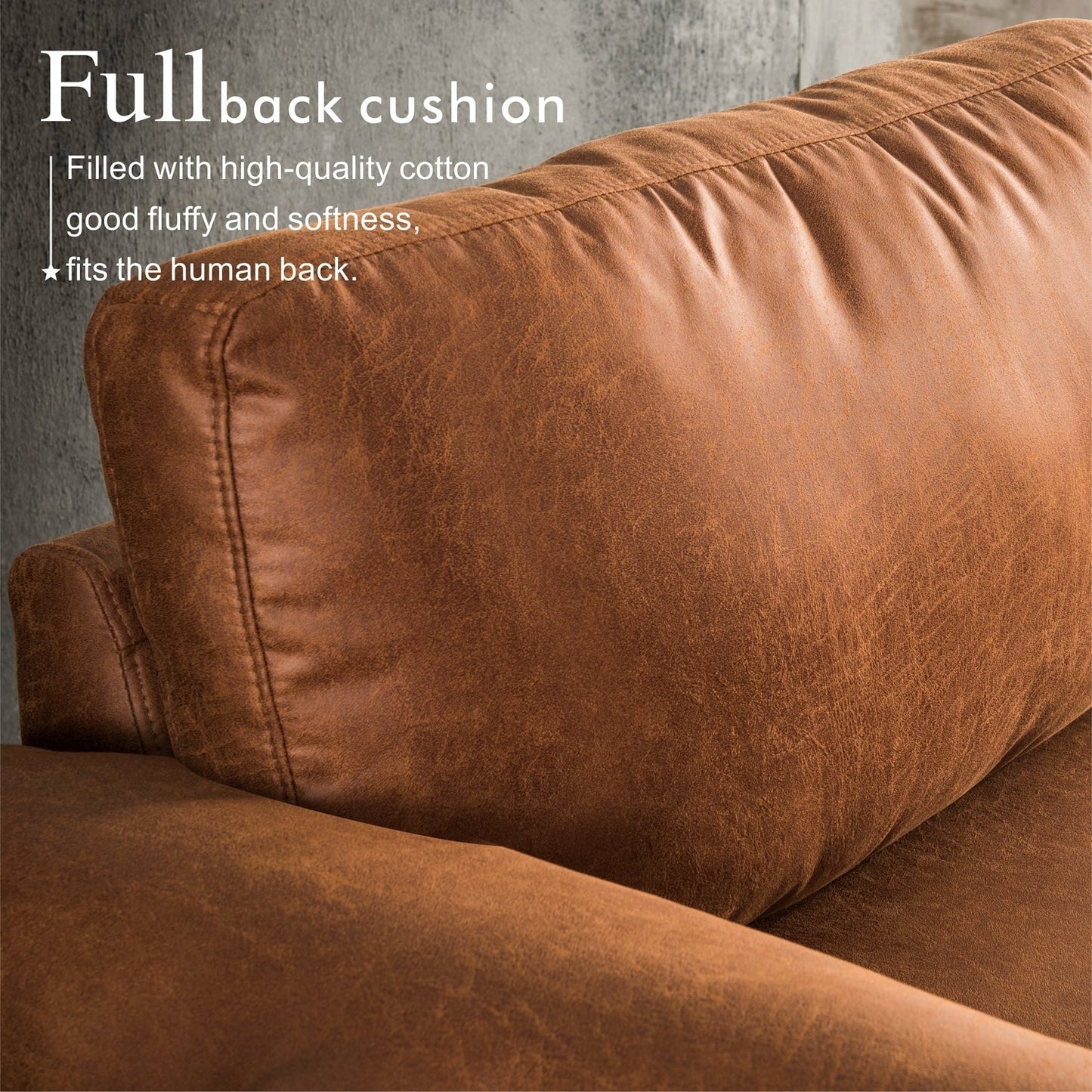 Divano chaise longue reversibile OVIOS con cuscini soffici e gambe in metallo