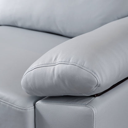 Divano chaise longue reversibile OVIOS con cuscini soffici e gambe in metallo