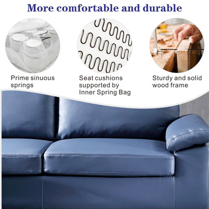 Divano chaise longue reversibile OVIOS con cuscini soffici e gambe in metallo