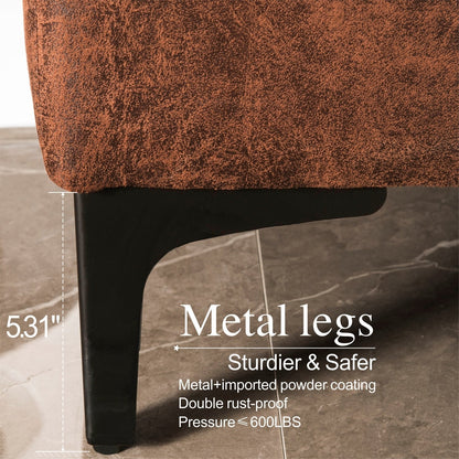 Divano chaise longue reversibile OVIOS con cuscini soffici e gambe in metallo