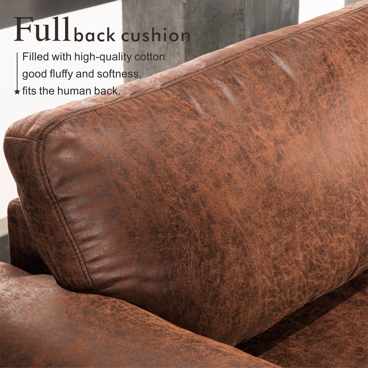 Divano chaise longue reversibile OVIOS con cuscini soffici e gambe in metallo